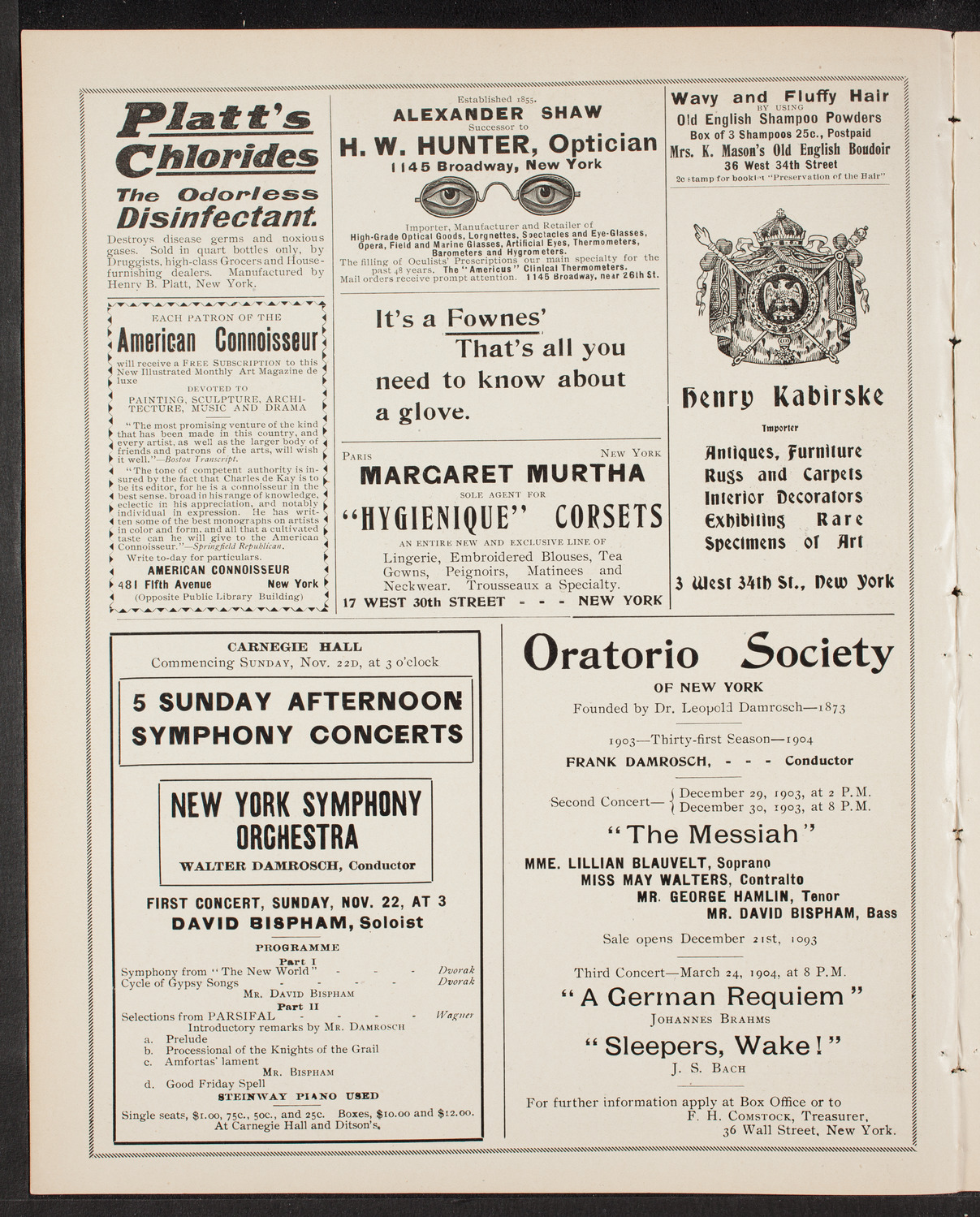 Jacques Thibaud, Violin, November 20, 1903, program page 2