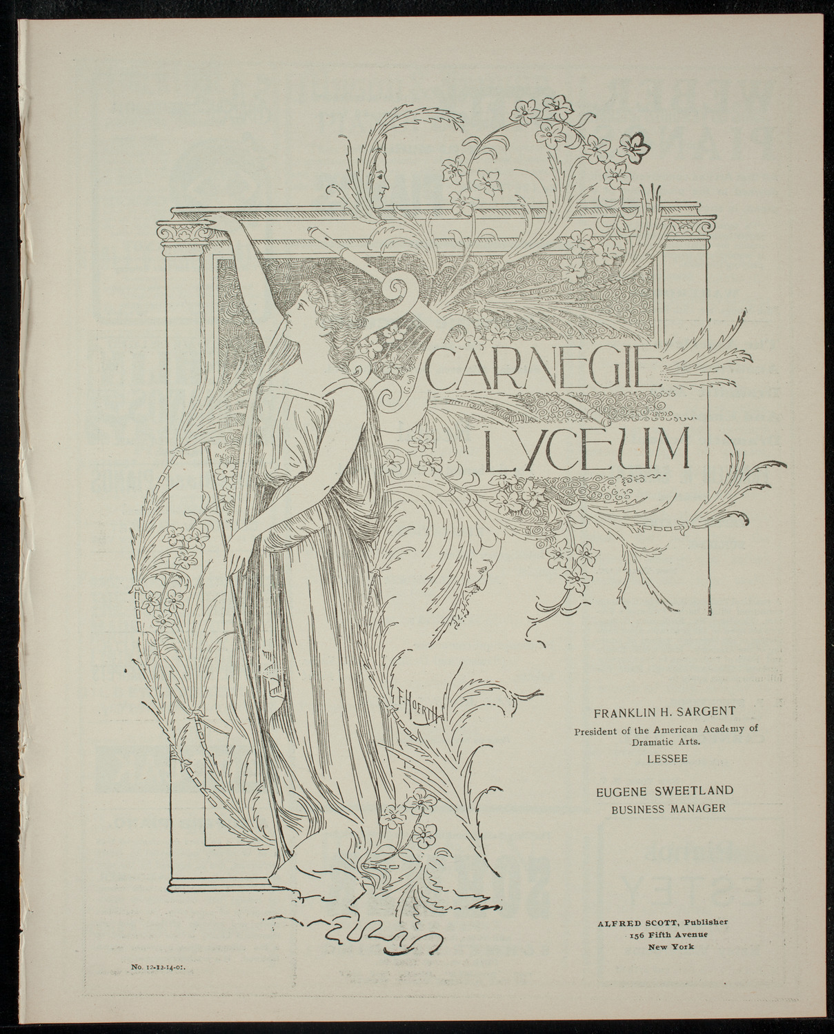 Recital for the Benefit of The Baby Fold, December 14, 1901, program page 1