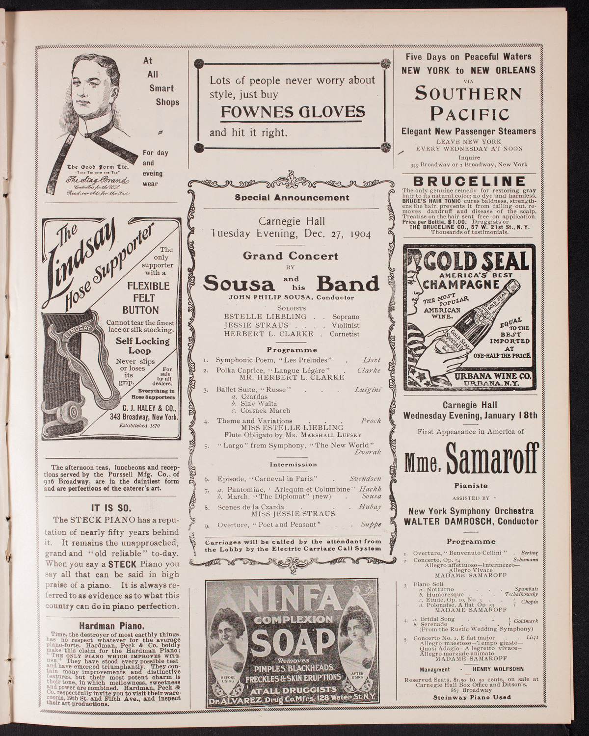 Sousa and His Band, December 26, 1904, program page 9