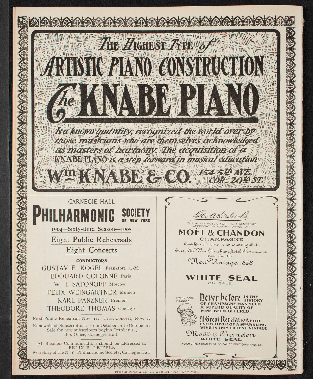 People's Symphony Concert, November 4, 1904, program page 12