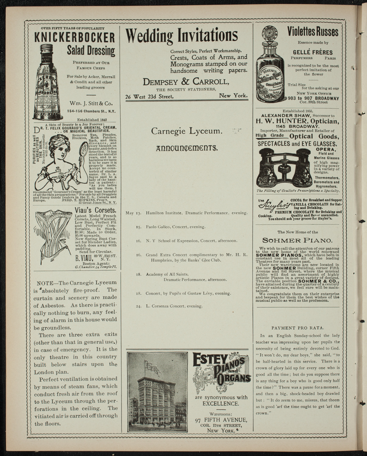 Virgil Piano School Student Recital, May 13, 1899, program page 2