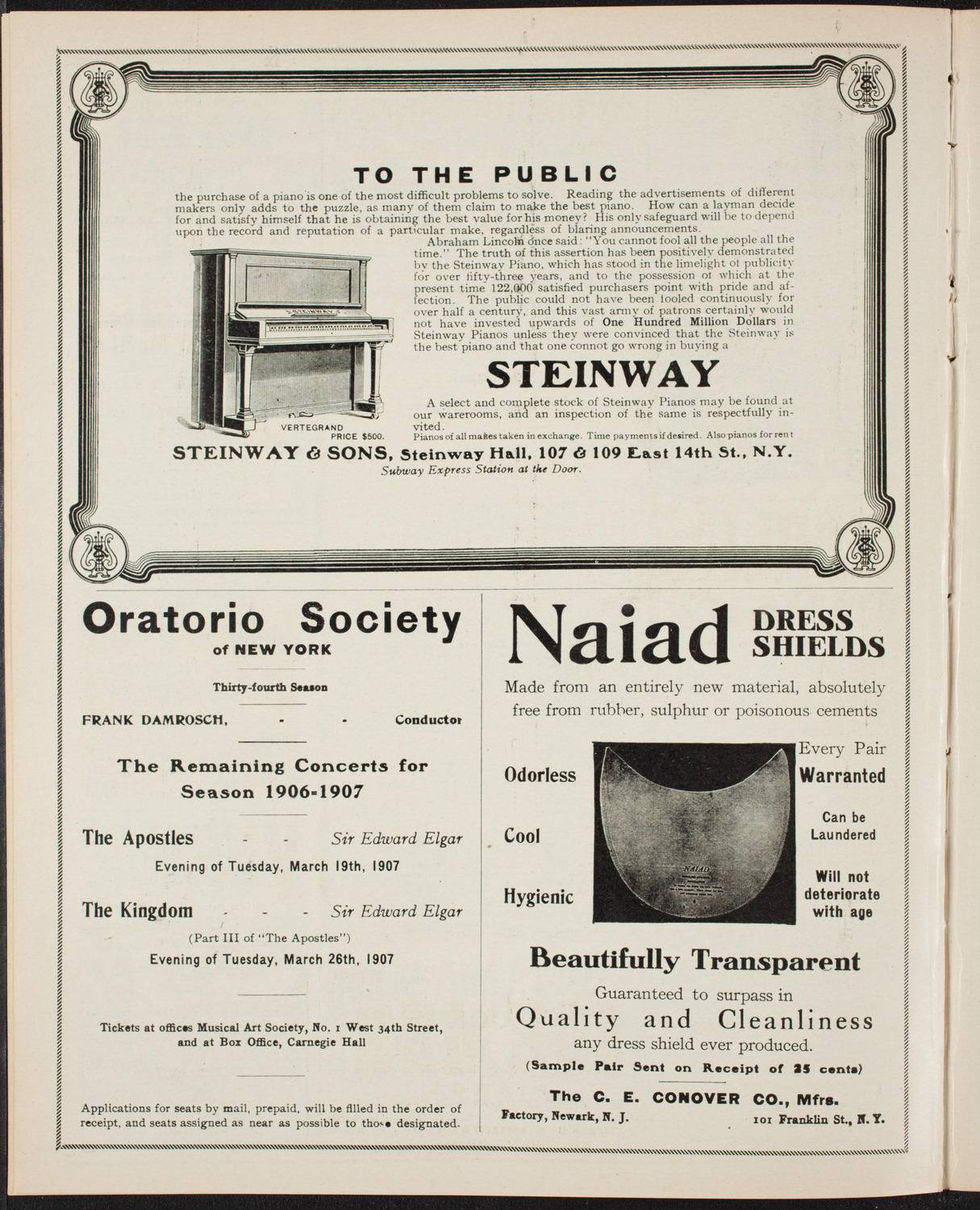 New York Symphony Orchestra, December 30, 1906, program page 4