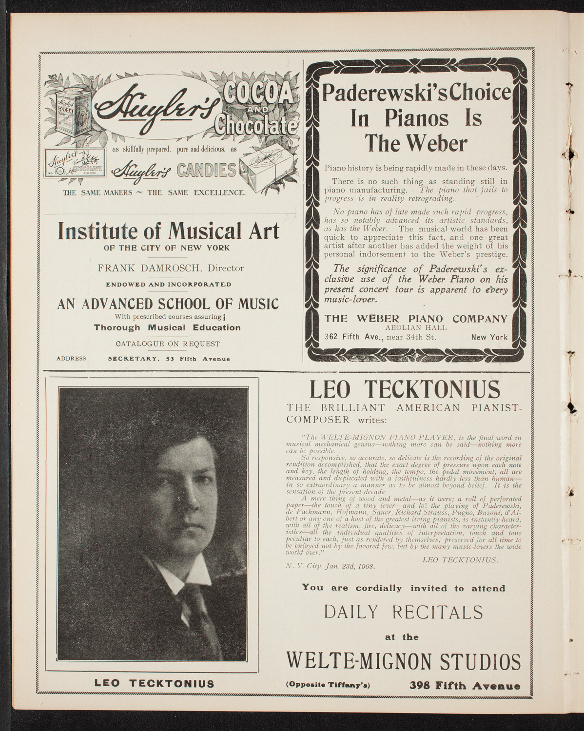 People's Symphony Concert, March 27, 1908, program page 6