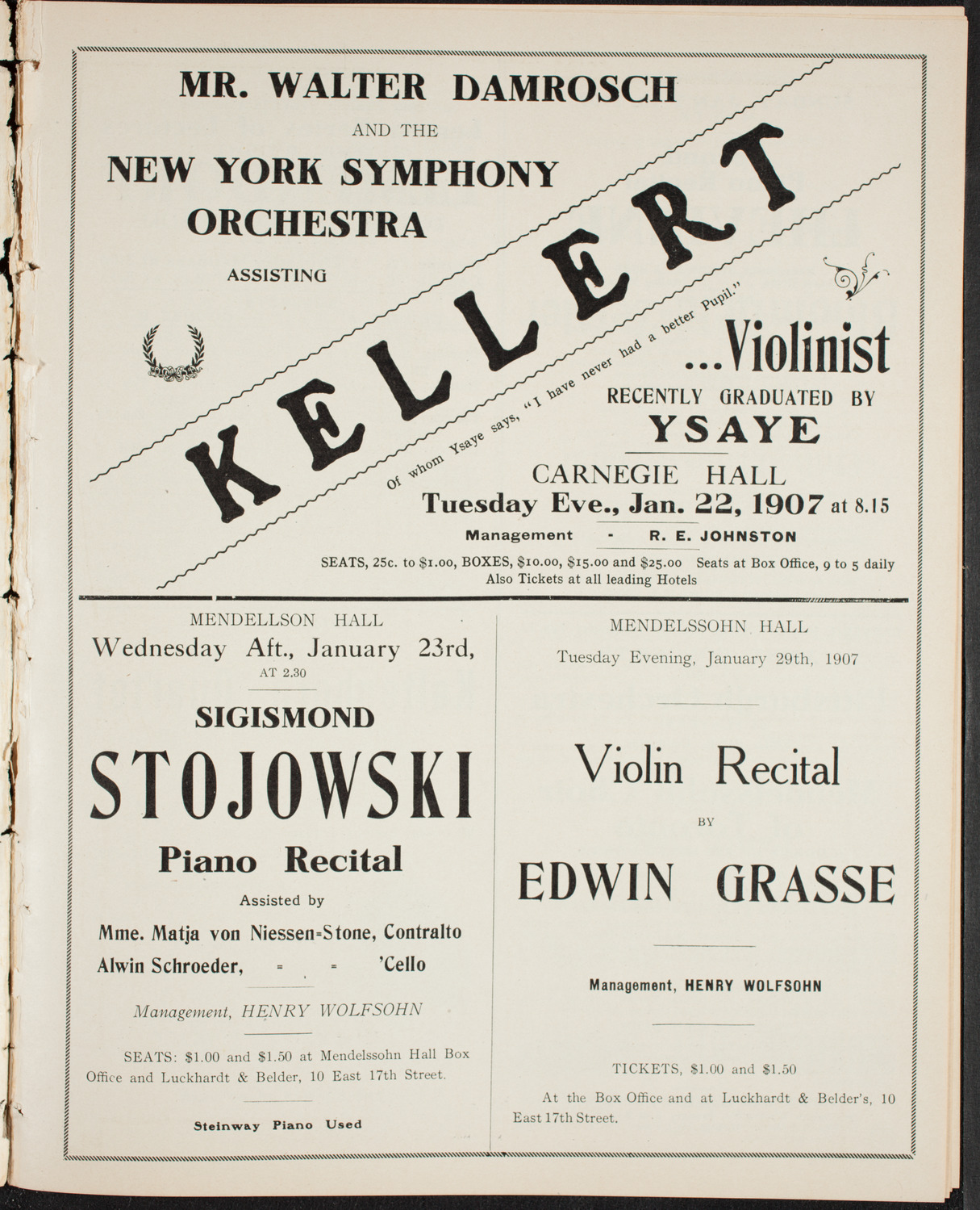 Boston Symphony Orchestra, January 10, 1907, program page 12