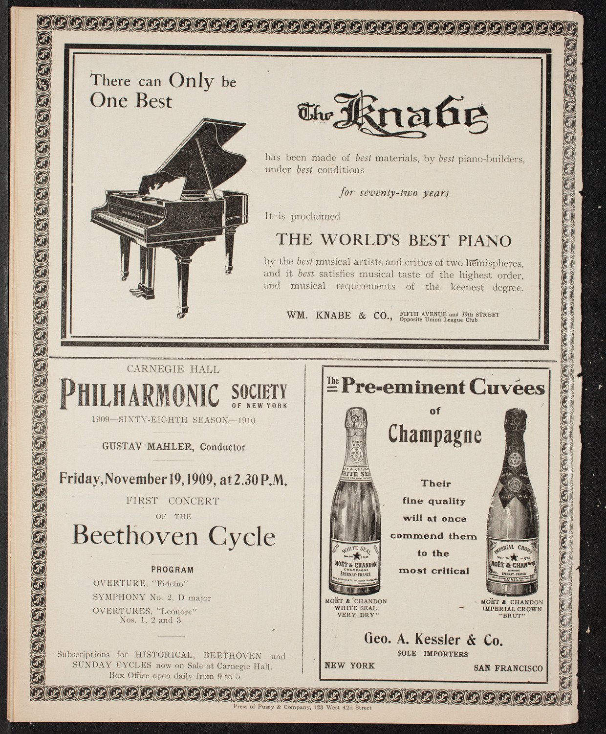 New York Philharmonic, November 10, 1909, program page 12