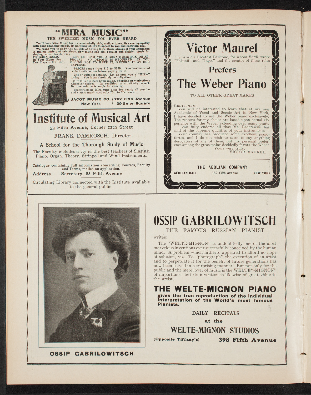 Oratorio Society of New York, February 4, 1909, program page 6