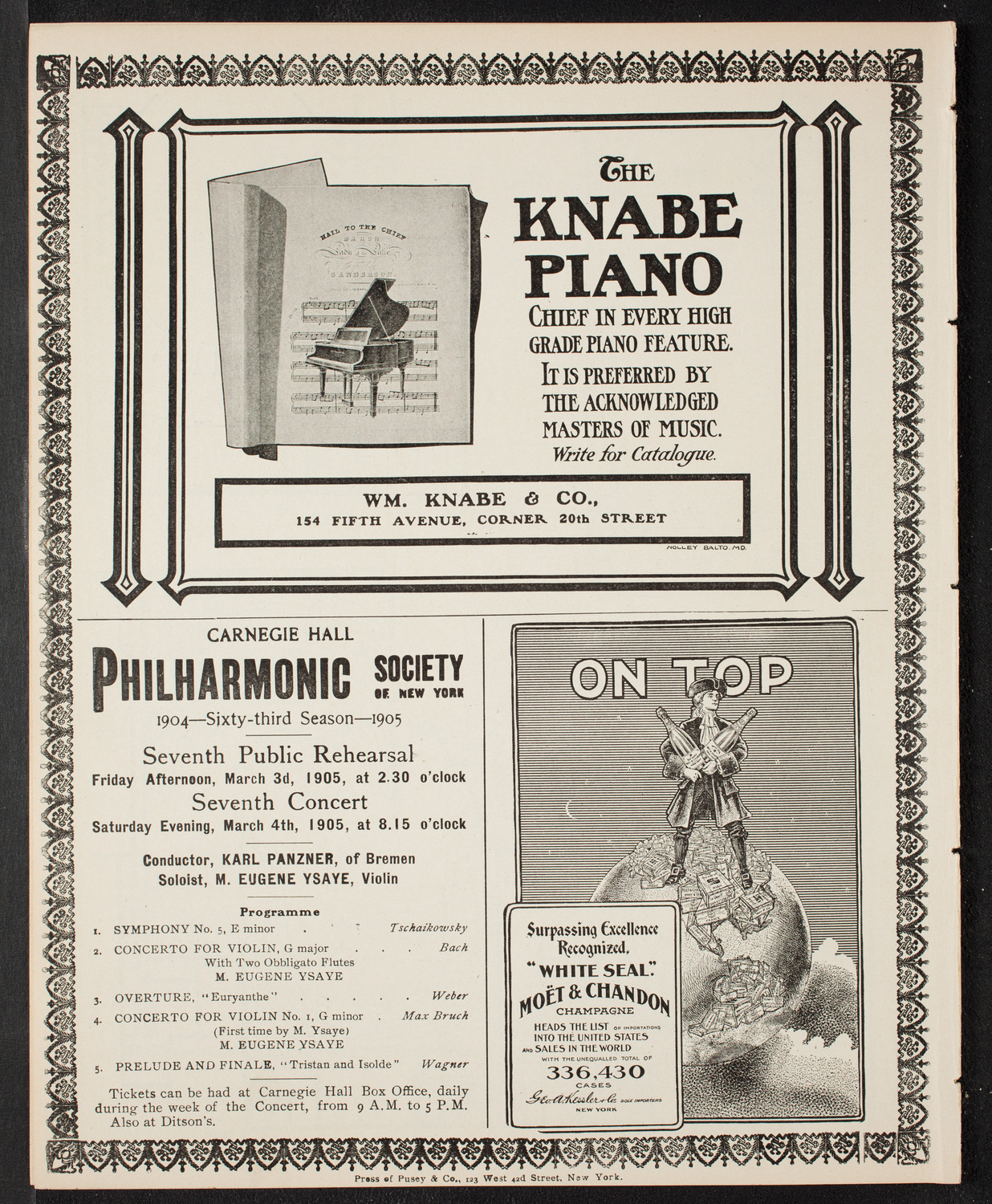 Russian Symphony Society of New York, February 25, 1905, program page 12