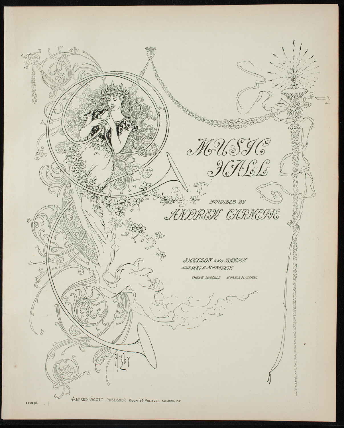 Bronislaw Huberman, Violin, with Seidl's Metropolitan Permanent Orchestra, November 21, 1896, program page 1