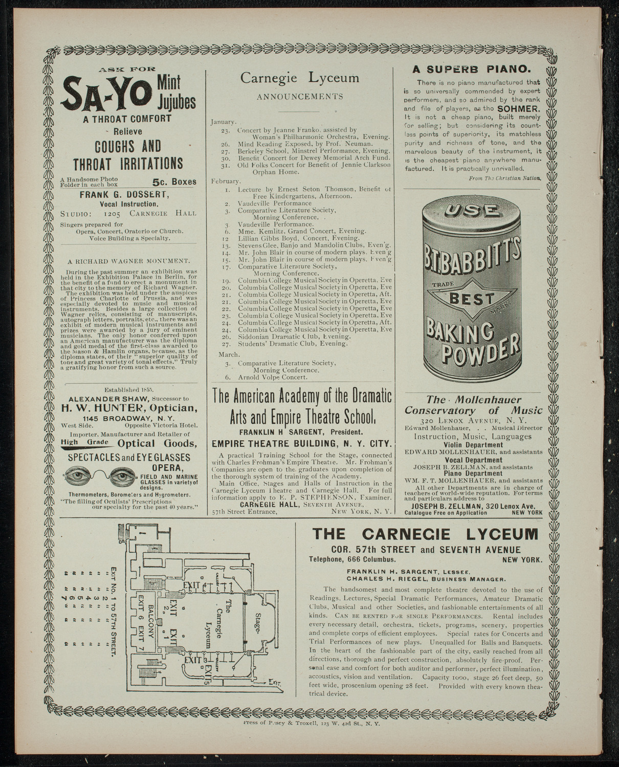 Concert in Aid of The Poor Orphans in Armenia, January 20, 1900, program page 4