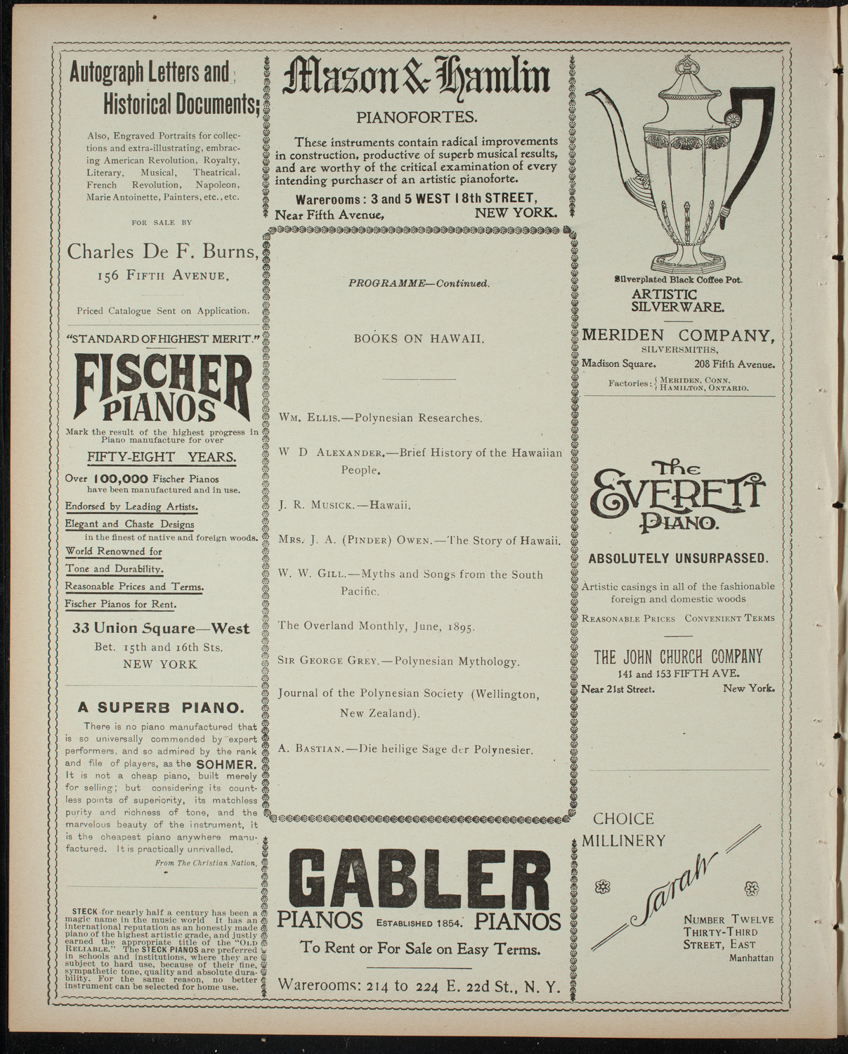 Comparative Literature Society Saturday Morning Conference, April 8, 1899, program page 6