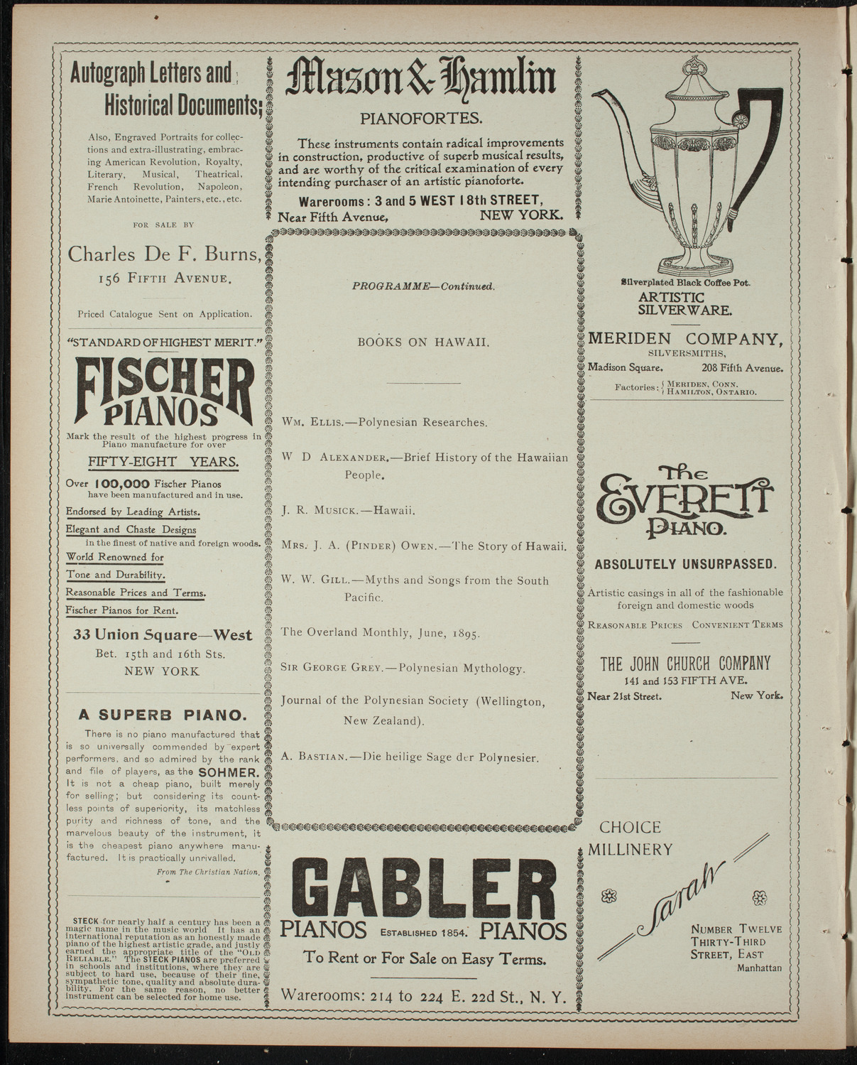 Comparative Literature Society Saturday Morning Conference, April 8, 1899, program page 6