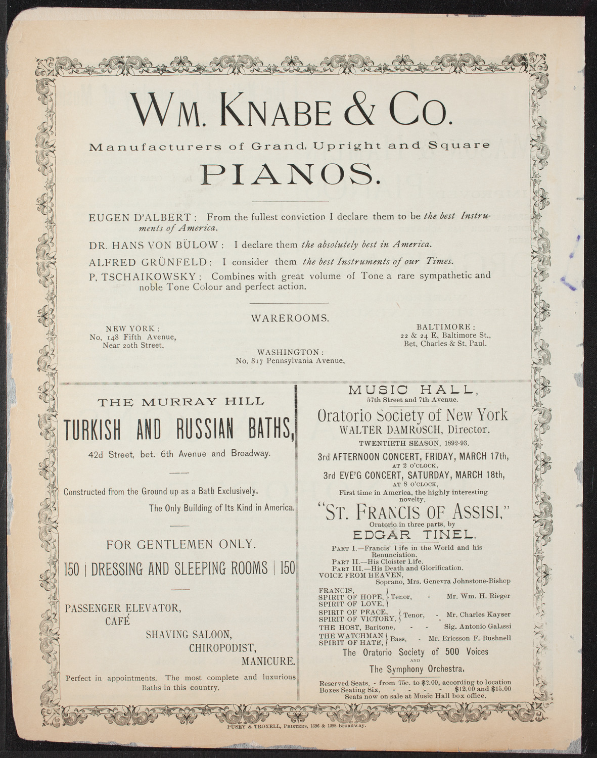 Ta Kala Society Musicale, March 15, 1893, program page 4