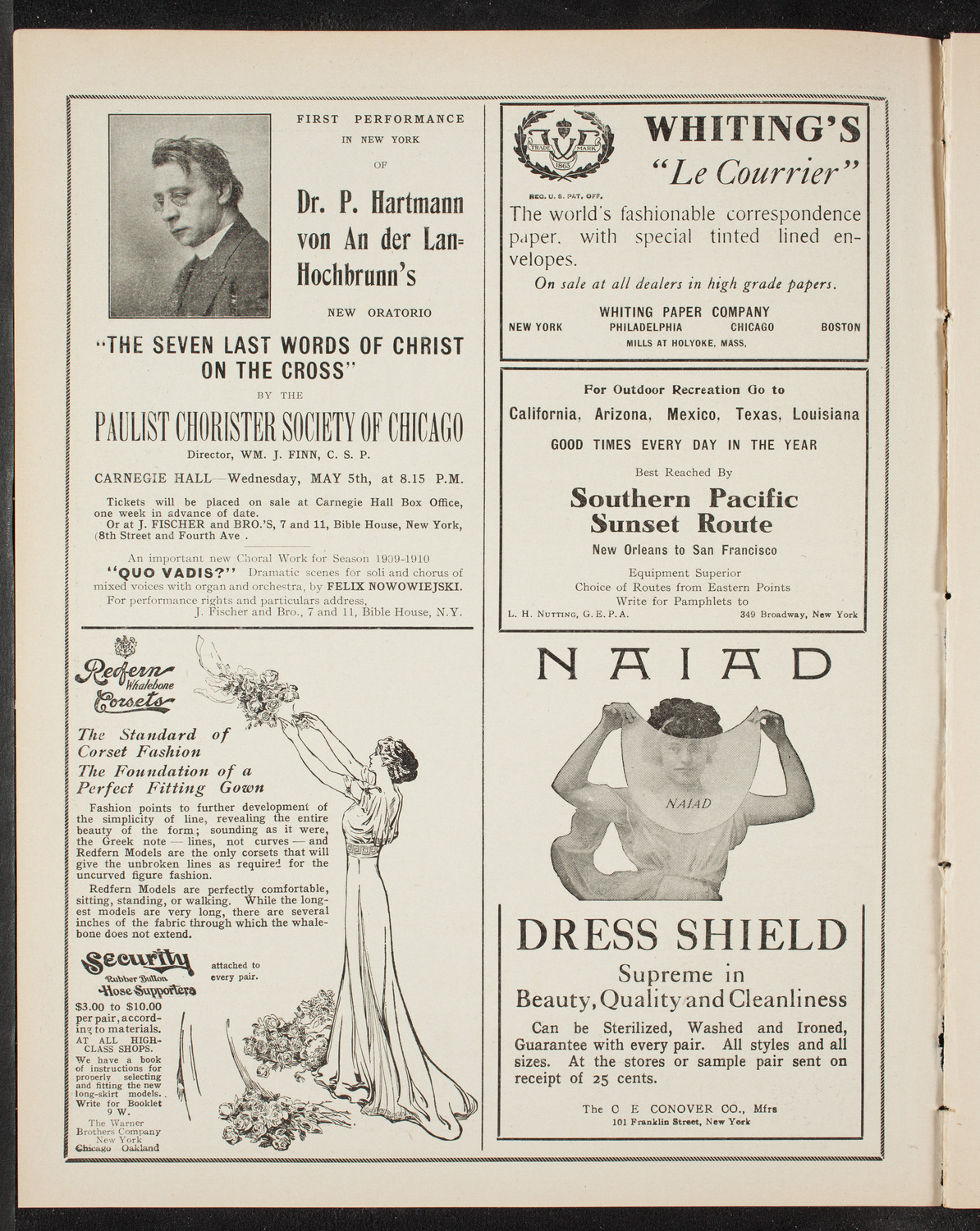 Oratorio Society of New York, March 20, 1909, program page 2