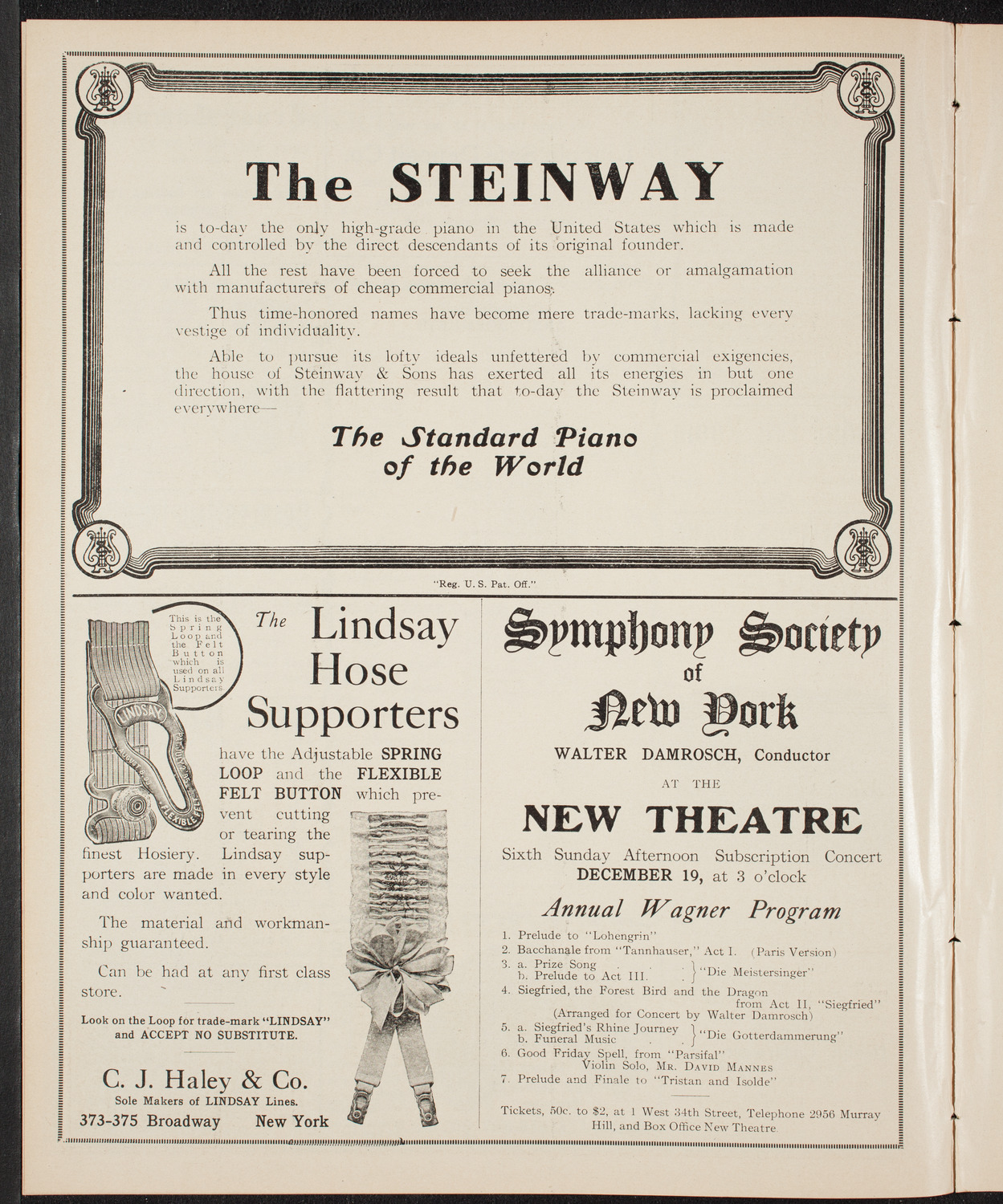 New York Philharmonic, December 12, 1909, program page 4