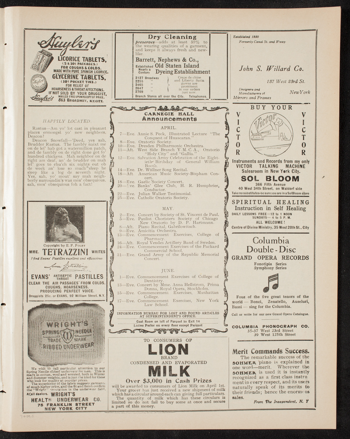 Gustav Mahler and New York Philharmonic, April 6, 1909, program page 3