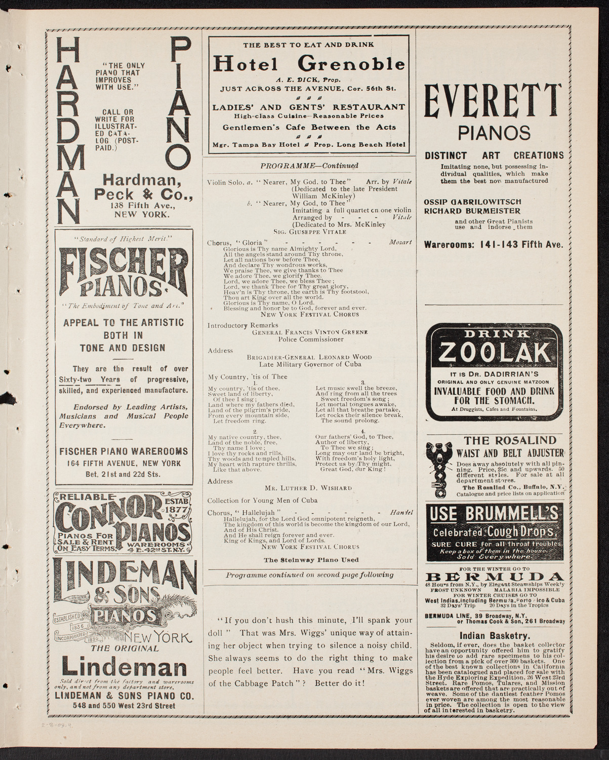 Meeting: YMCA/ Mass Meeting for Men, February 8, 1903, program page 7