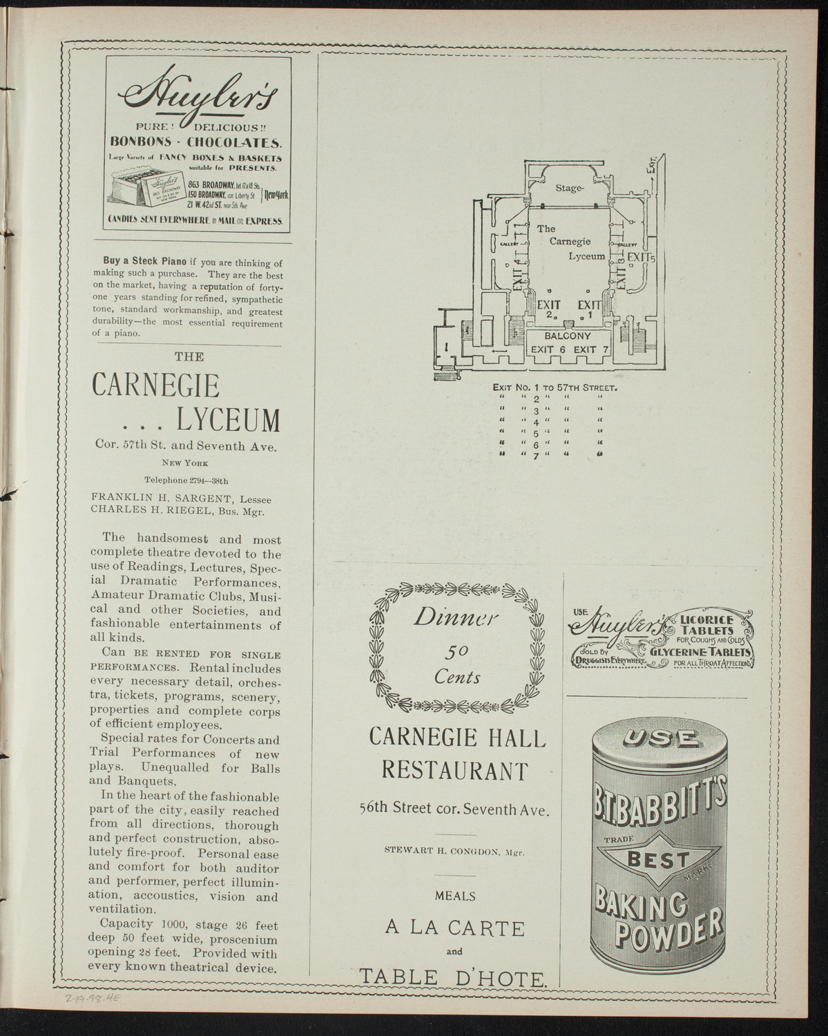 Amateur Comedy Club, February 19, 1898, program page 7