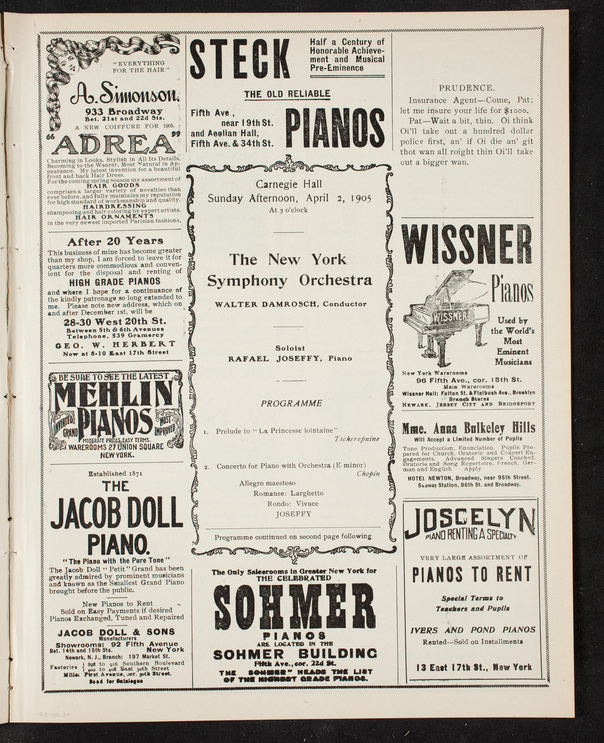 New York Symphony Orchestra, April 2, 1905, program page 5