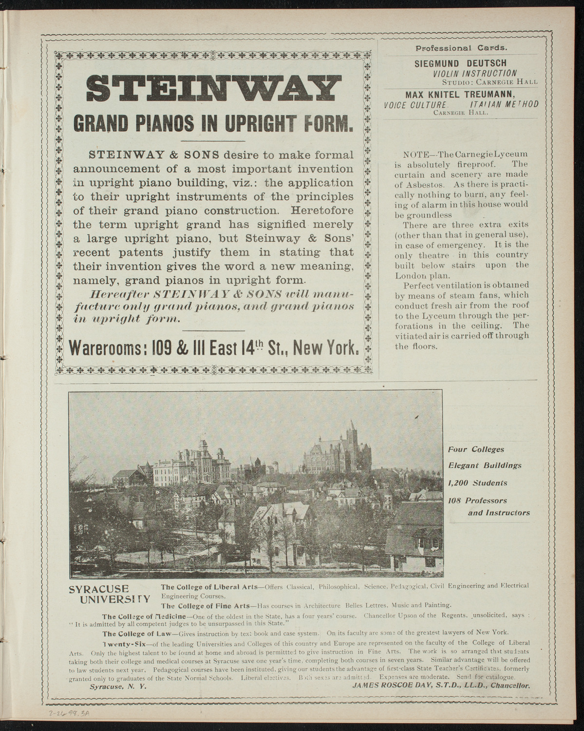 Columbia College Musical Society, February 26, 1898, program page 5