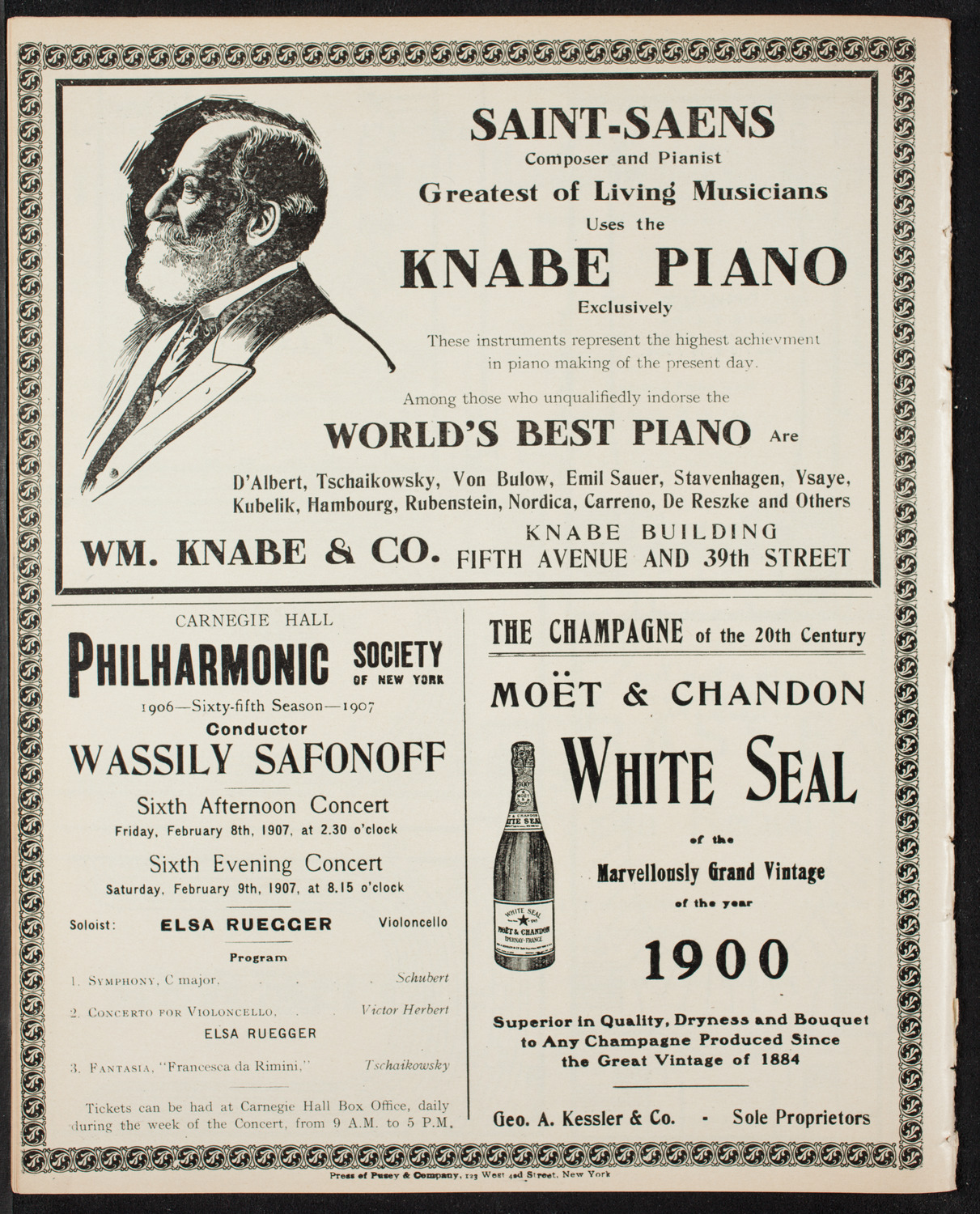 Fannie Bloomfield Zeisler, Piano, January 26, 1907, program page 12