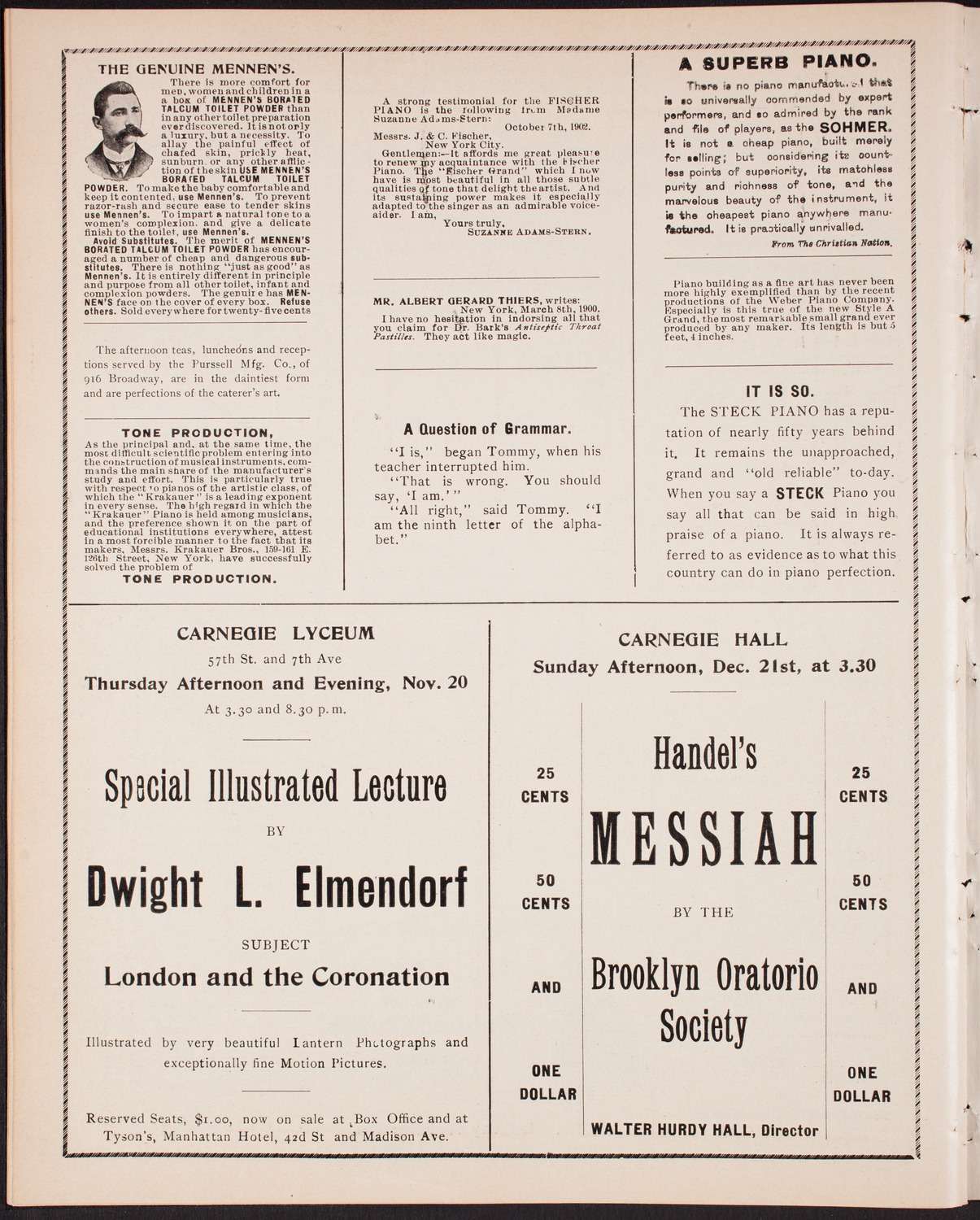 Oratorio Society of New York, November 17, 1902, program page 10