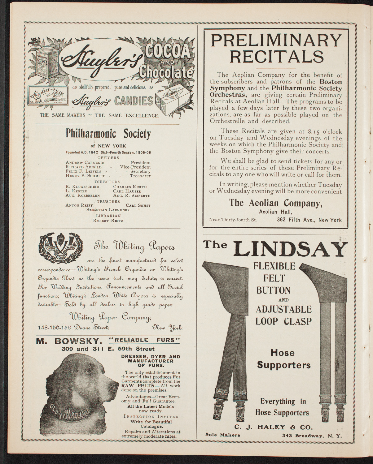 New York Philharmonic, February 9, 1906, program page 6
