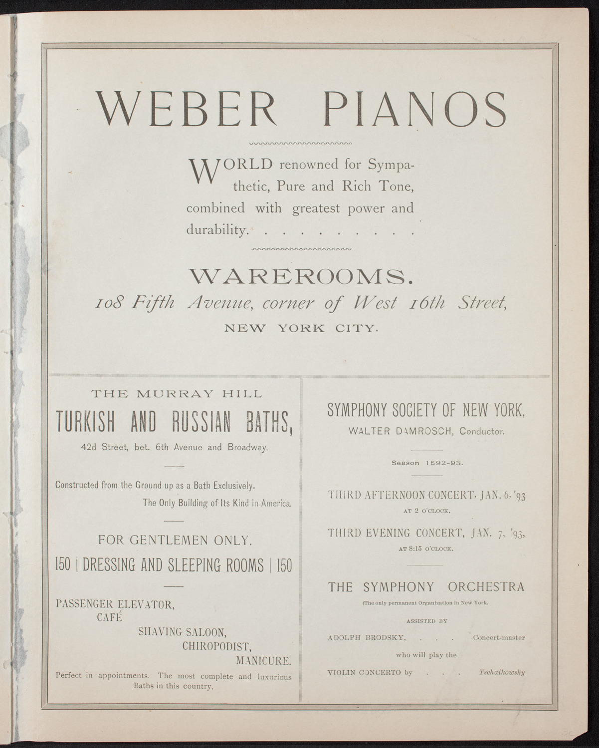 New York Symphony Orchestra, December 3, 1892, program page 7