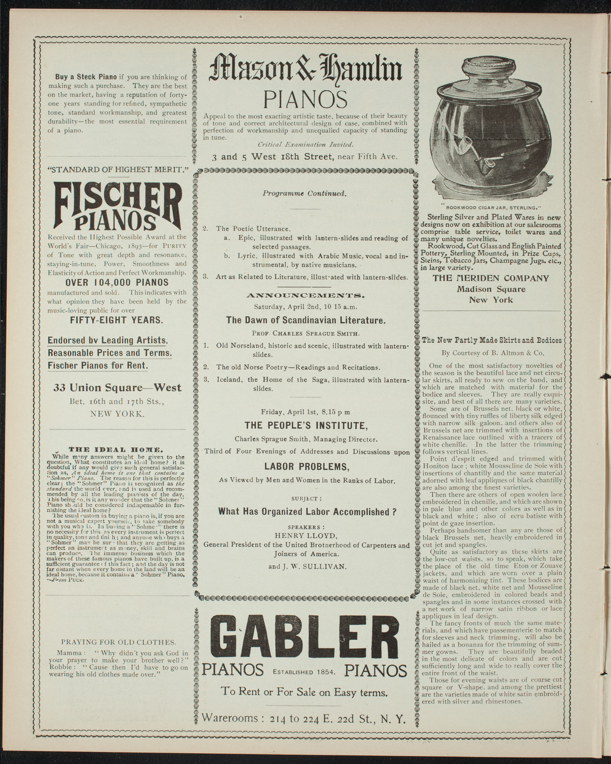 Comparative Literature Society Saturday Morning Conference, March 26, 1898, program page 6