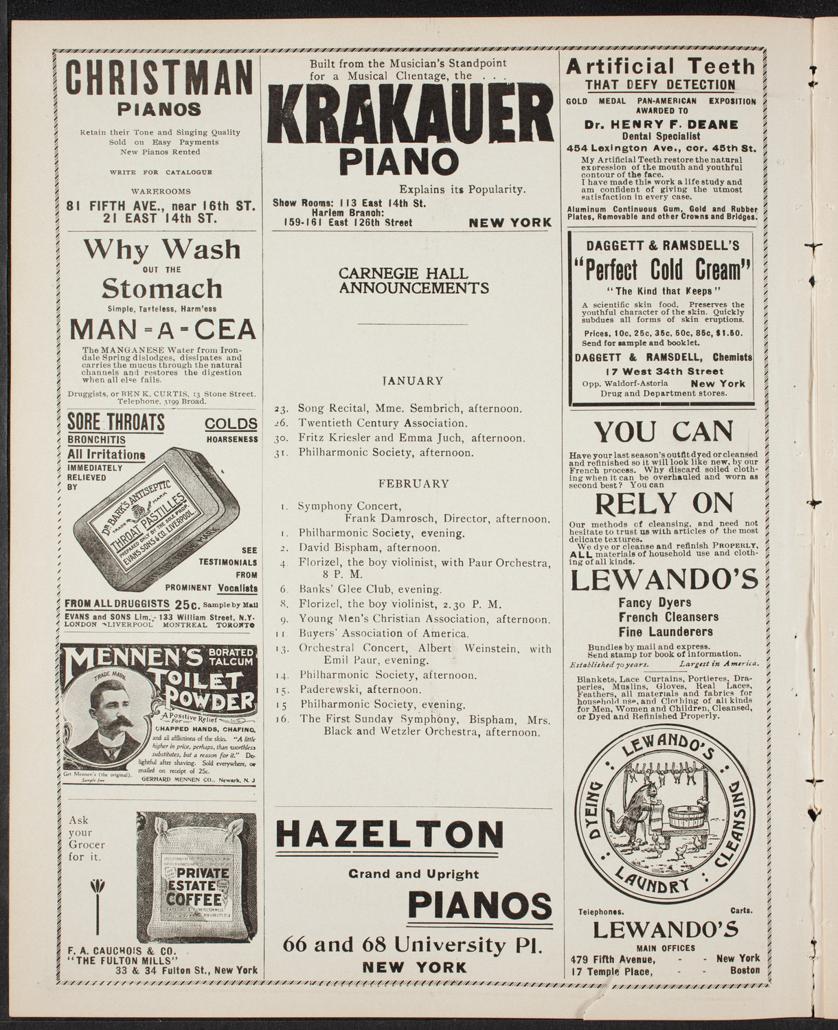 Pittsburgh Symphony Orchestra, January 21, 1902, program page 2