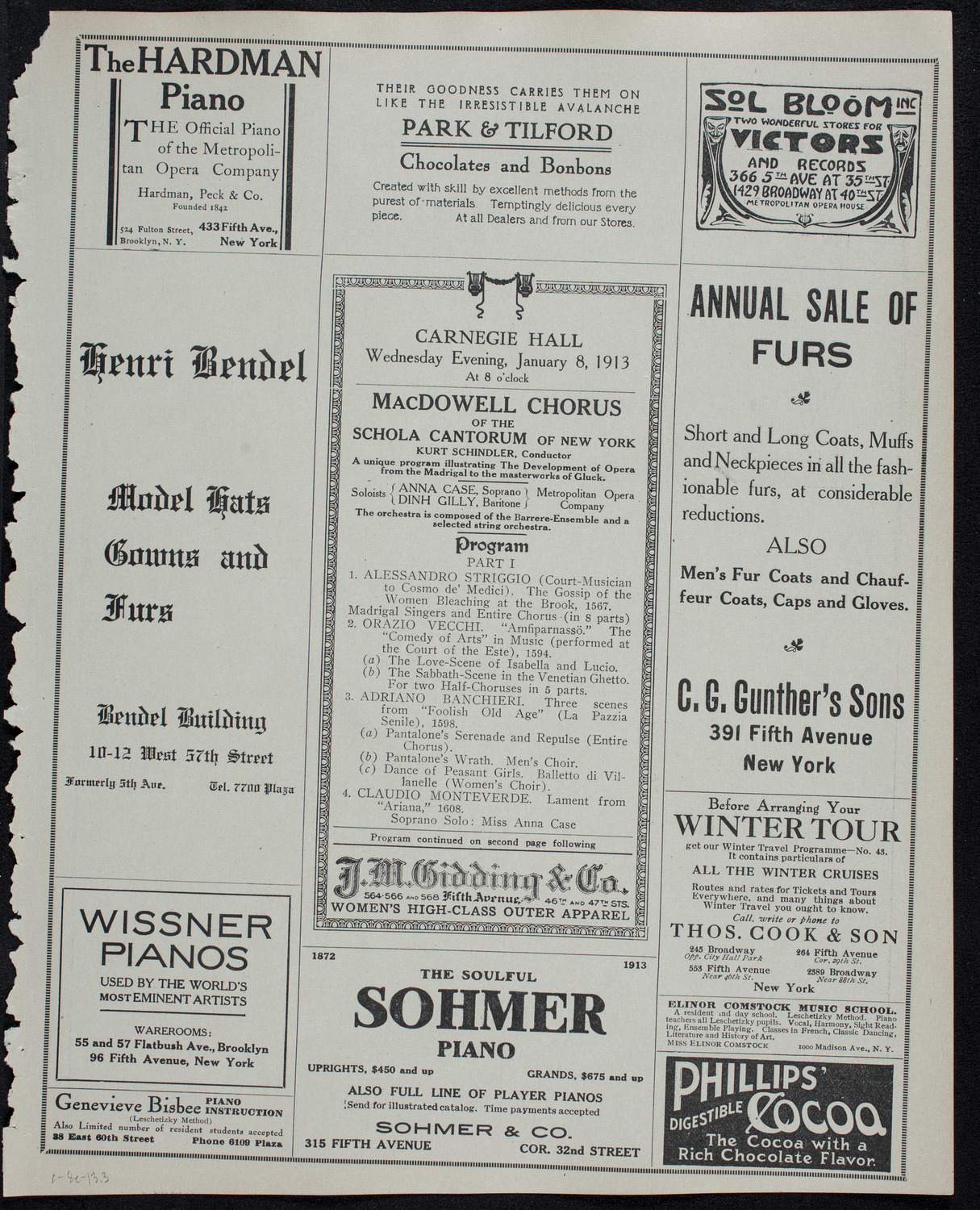 MacDowell Chorus, January 8, 1913, program page 5