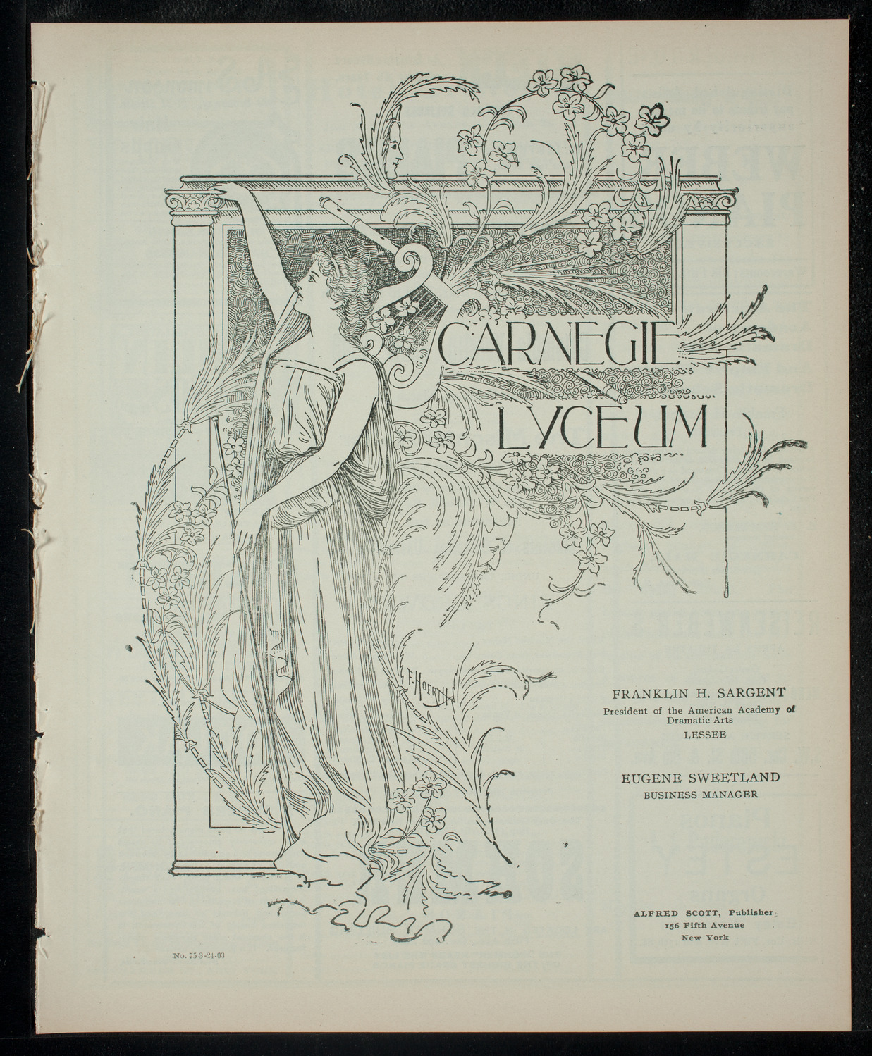 Columbia Varsity Show 1903, March 24, 1903, program page 1