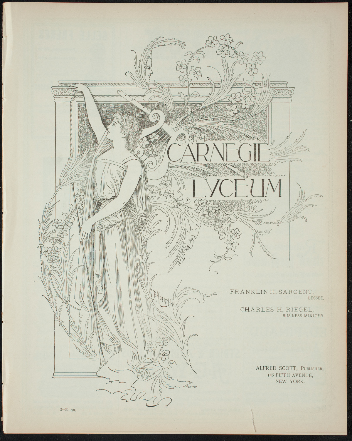 Powers-Mannes Lenten Musicale/ Wednesday Morning Musicale, March 30, 1898, program page 1