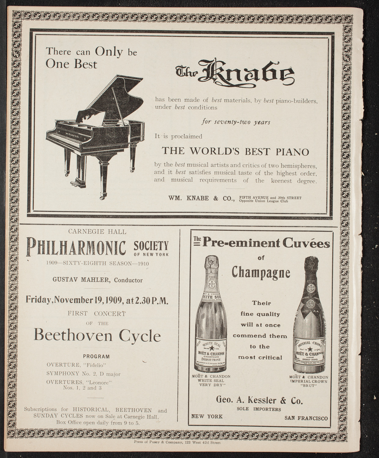 Boston Symphony Orchestra, November 13, 1909, program page 12