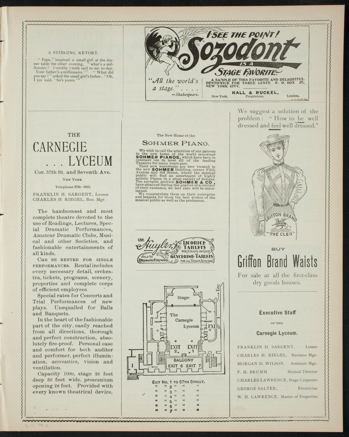 Virgil Piano School Student Recital, March 15, 1898, program page 3