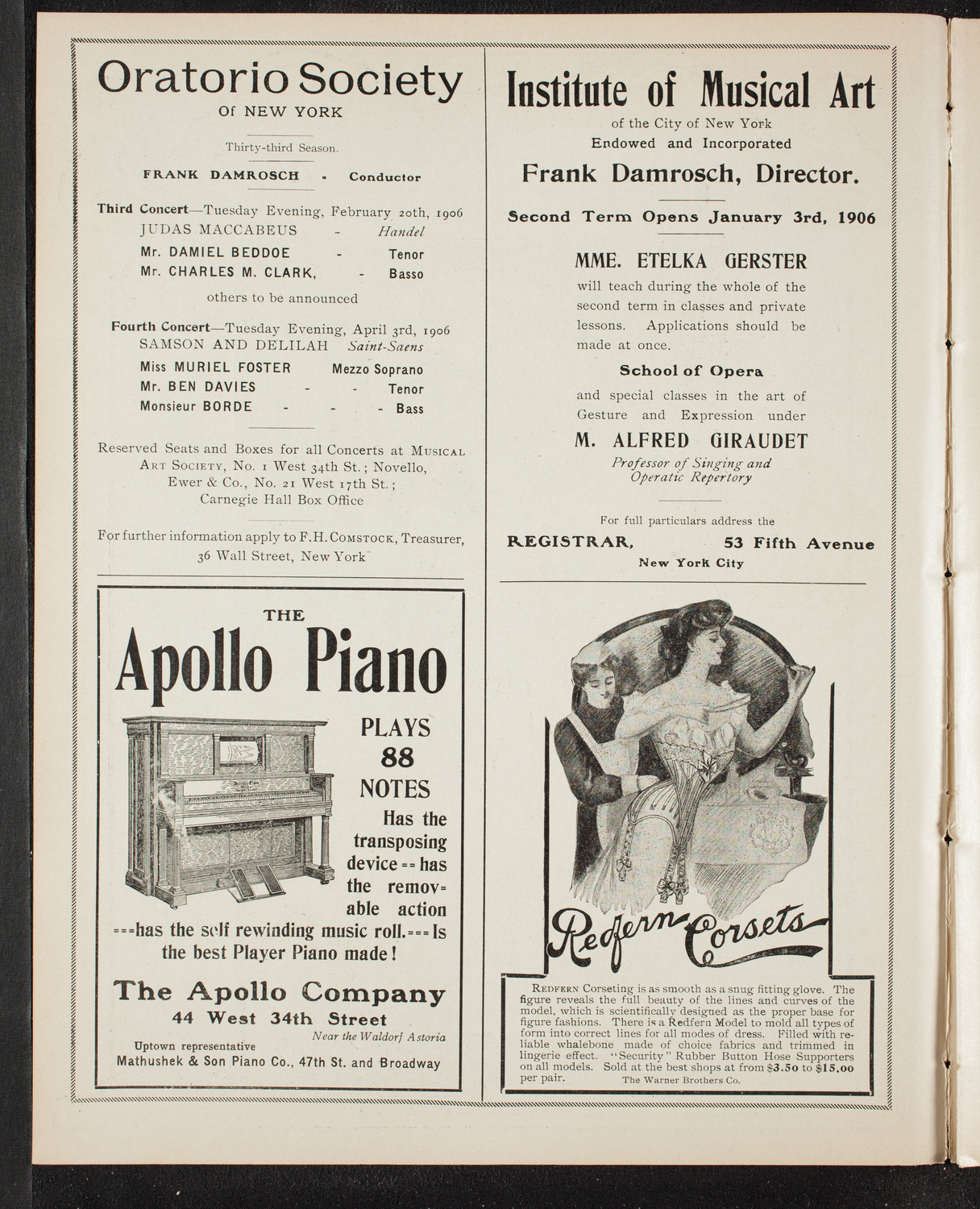 Volpe Symphony Society of New York, January 4, 1906, program page 2