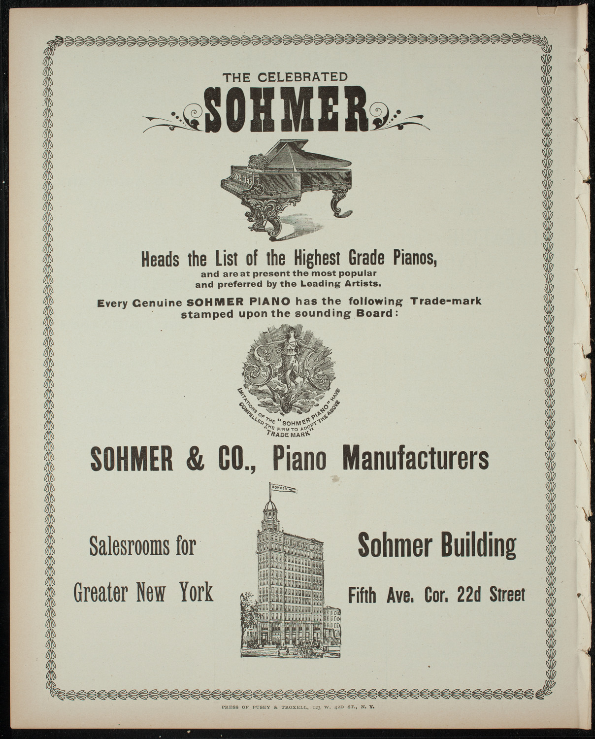De La Salle Institute Student Drama Presentation, April 28, 1899, program page 8