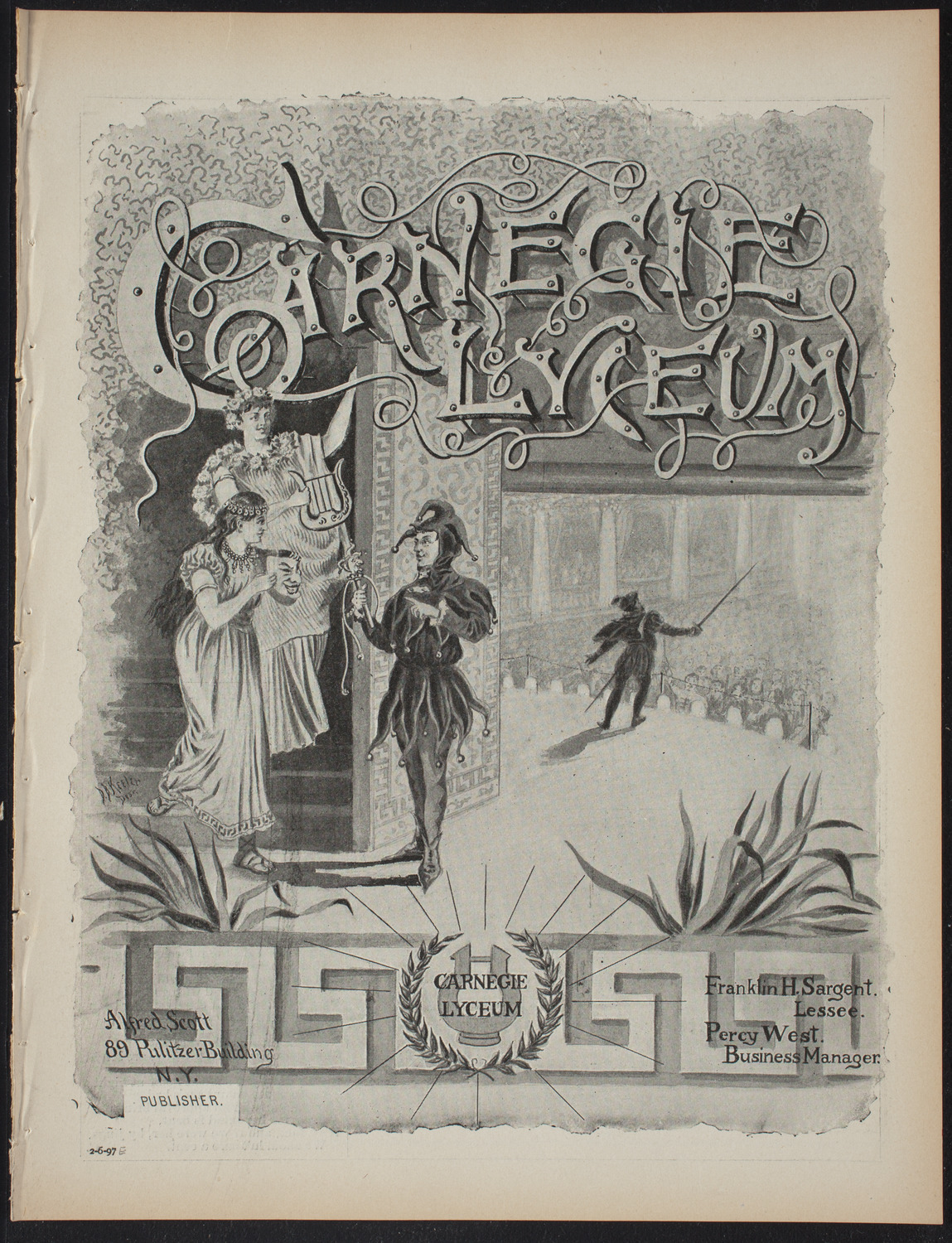 Benefit: House of the Holy Comforter (Free Home for Incurables), February 6, 1897, program page 1