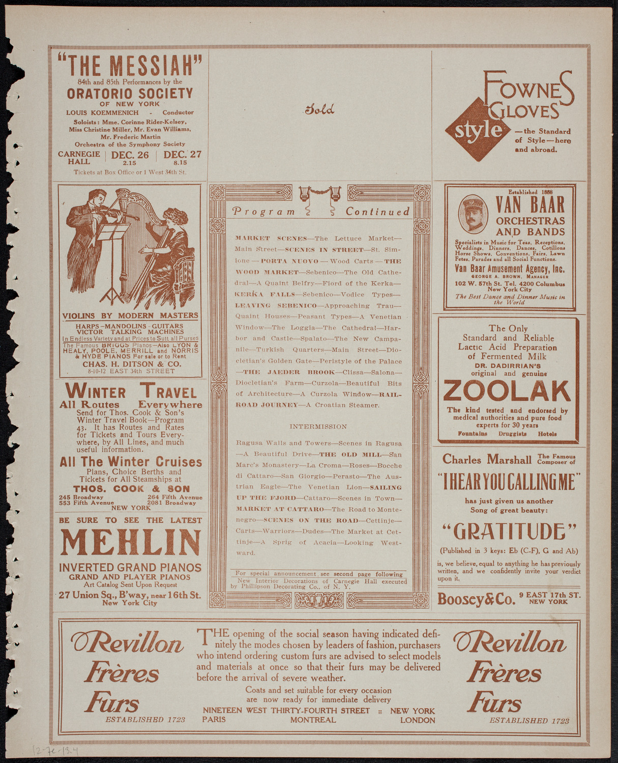 Elmendorf Lecture: The Edge of the Balkan States, December 7, 1913, program page 7