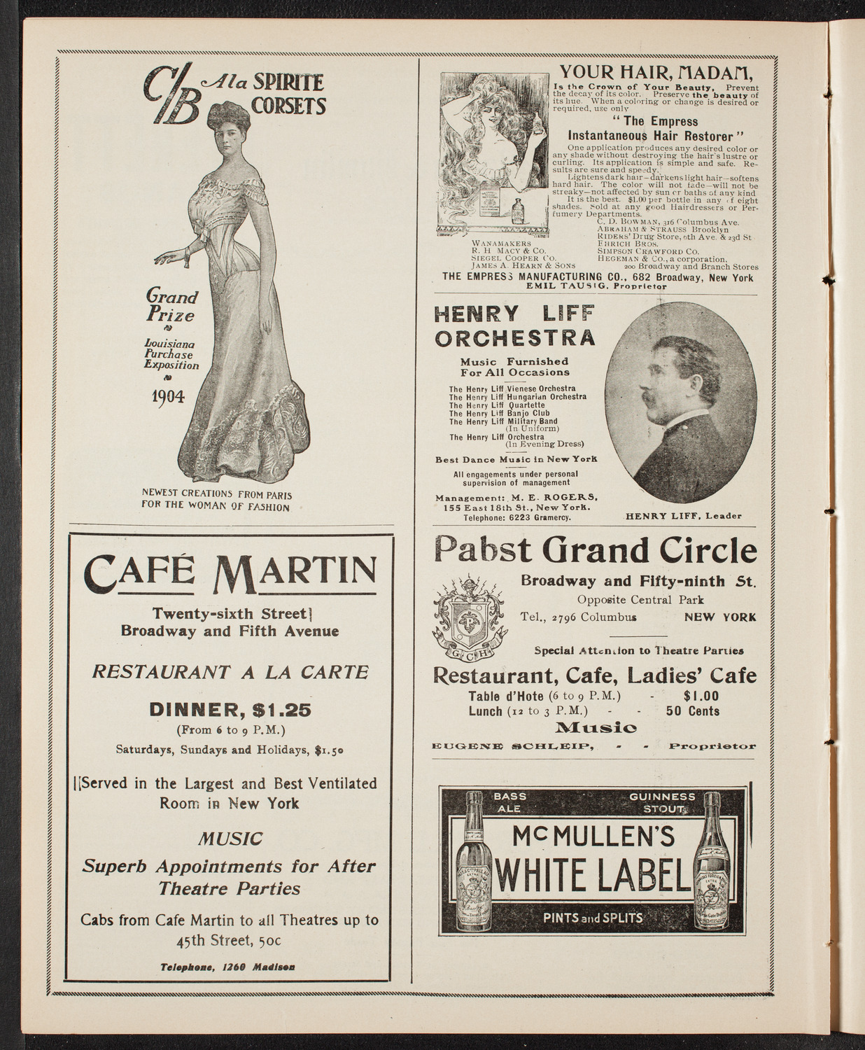 Eugène Ysaÿe, Violin, March 5, 1905, program page 8