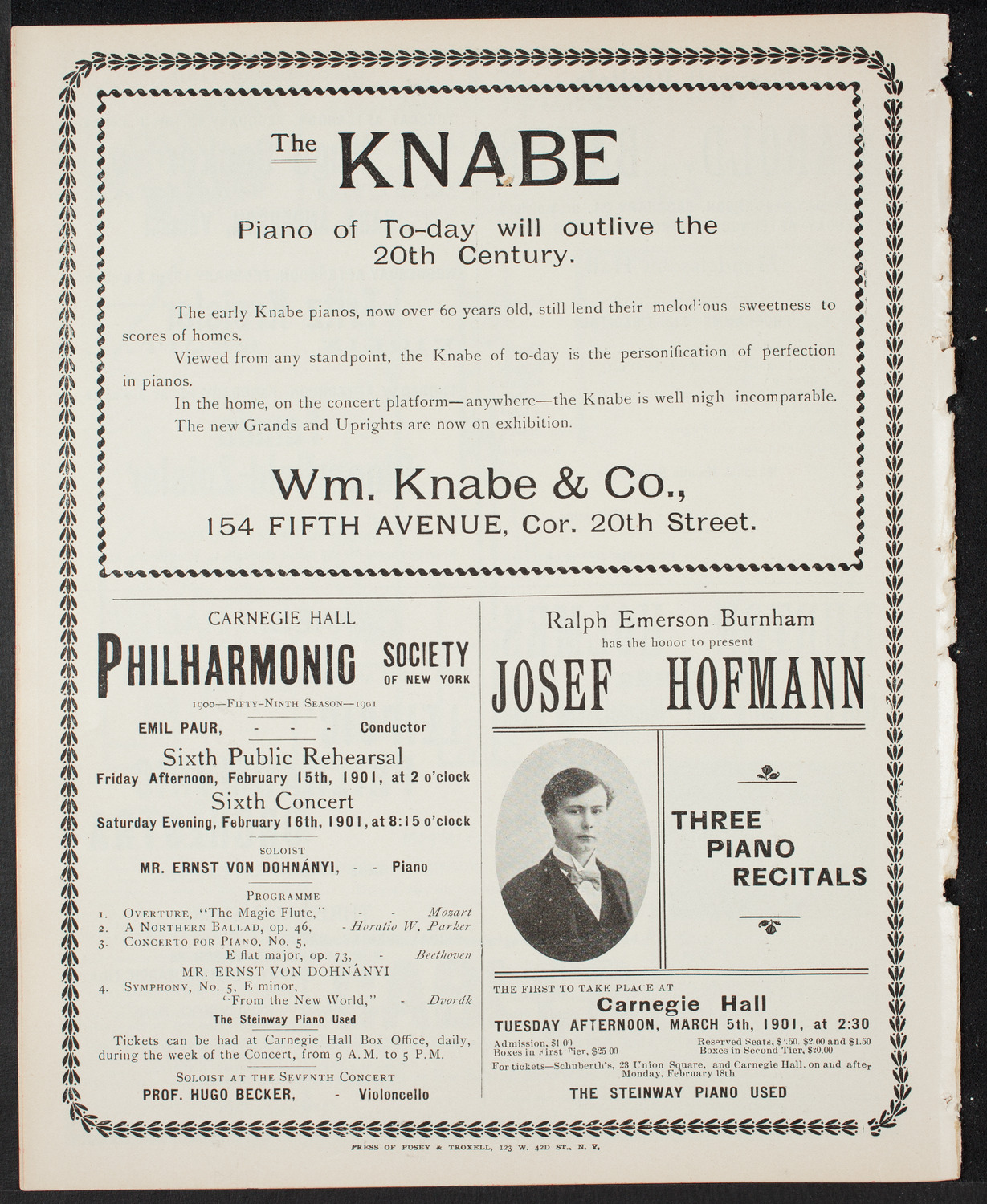 Symphony Concert for Young People, February 9, 1901, program page 10