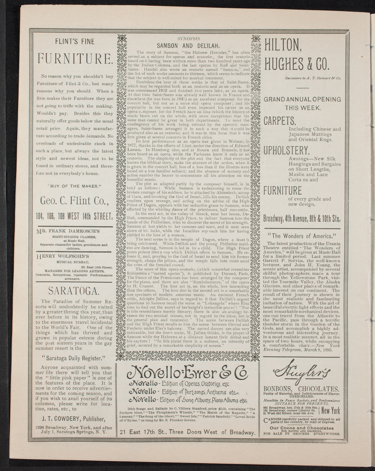 Oratorio Society of New York, April 7, 1893, program page 6