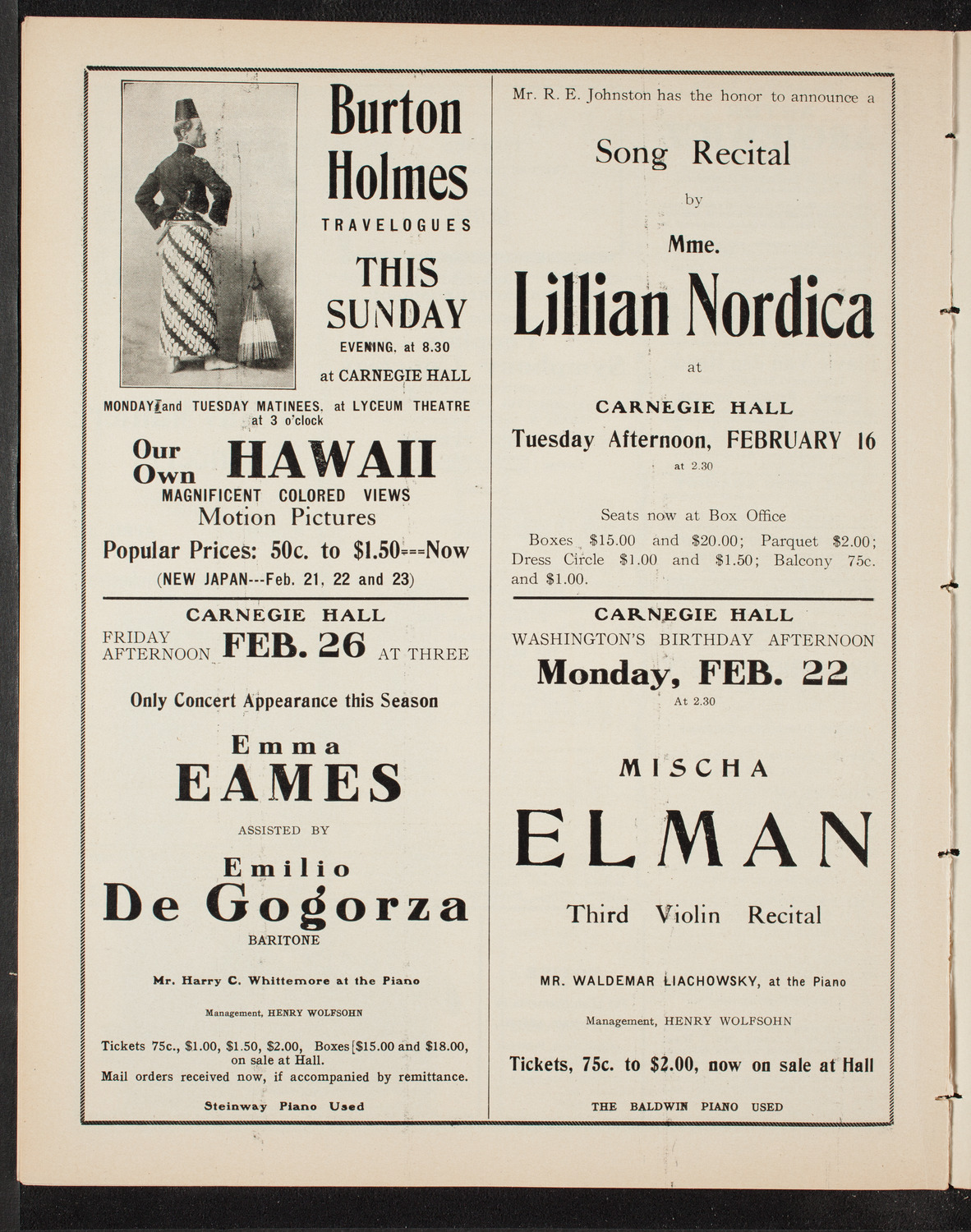 Tribute: Abraham Lincoln, February 12, 1909, program page 10