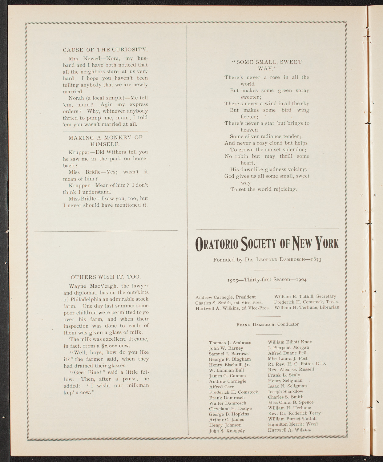 Lund University Swedish Student Chorus, June 19, 1904, program page 8