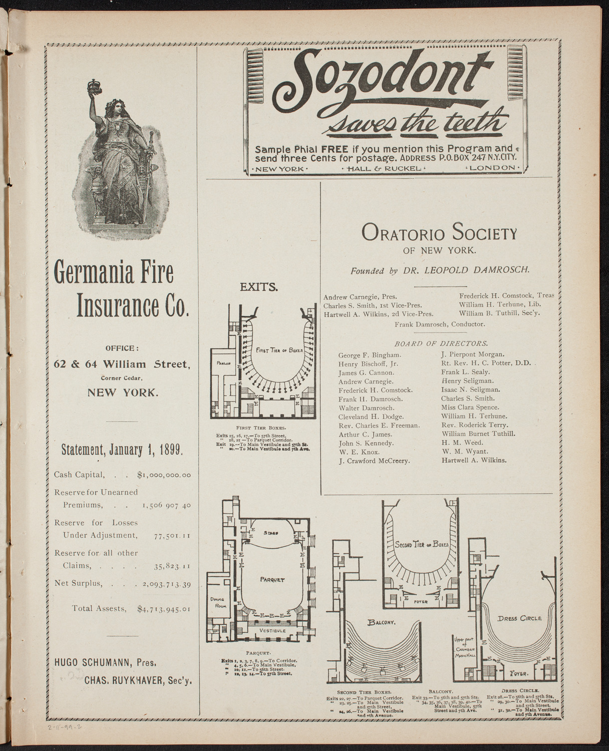 Benefit: Workingman's School and District Nursing Department, February 11, 1899, program page 3