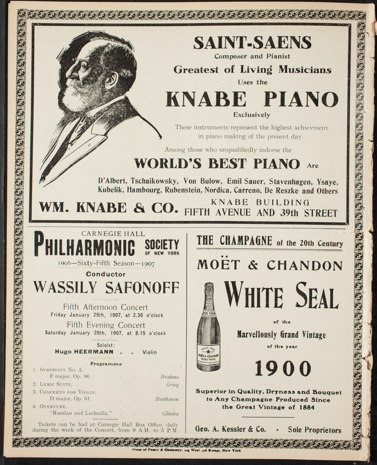 Boston Symphony Orchestra, January 10, 1907, program page 14