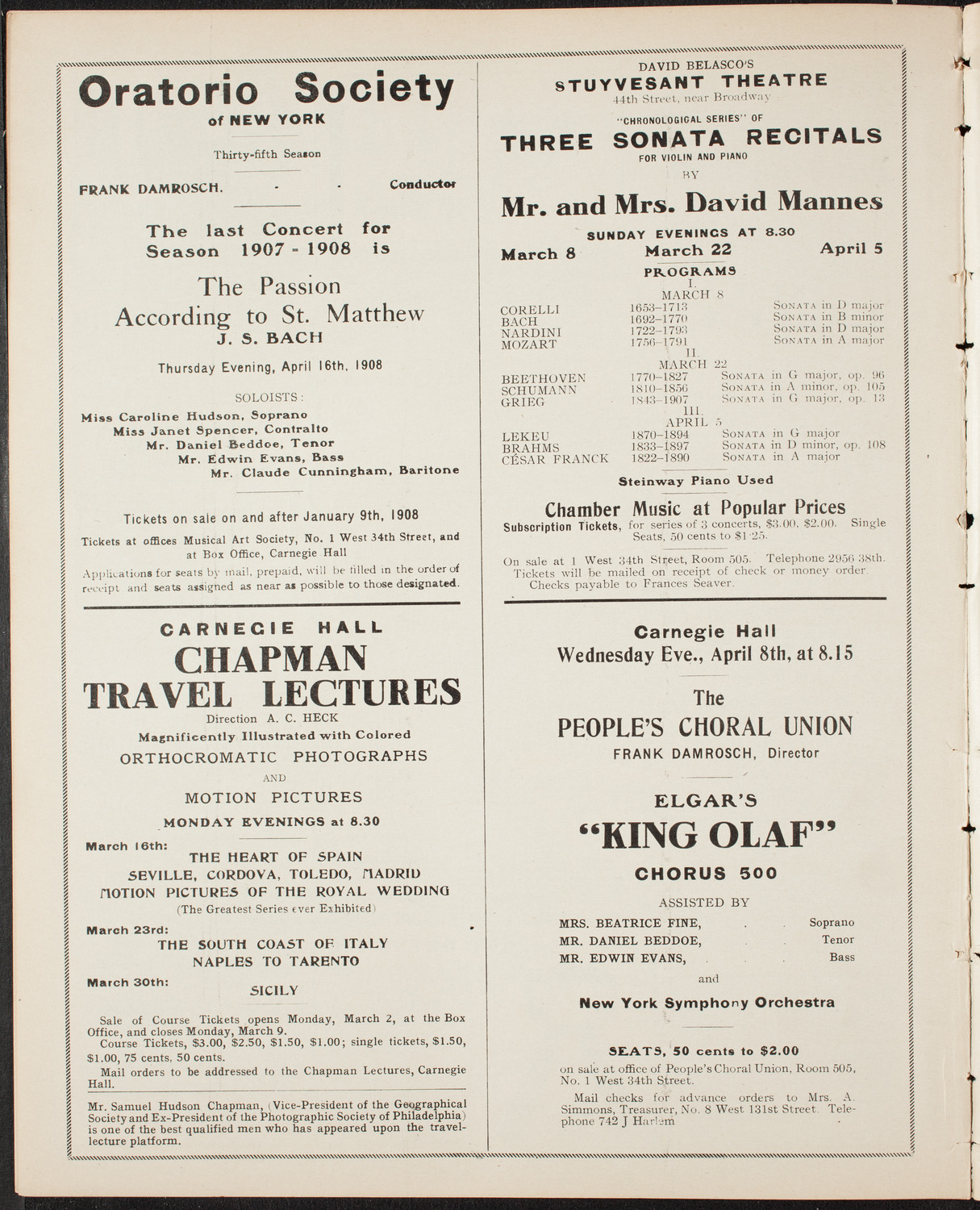 The Civic Forum, March 8, 1908, program page 10
