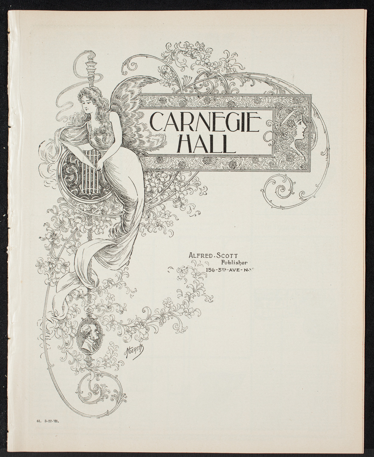 Josef Hofmann, Piano, March 22, 1901, program page 1