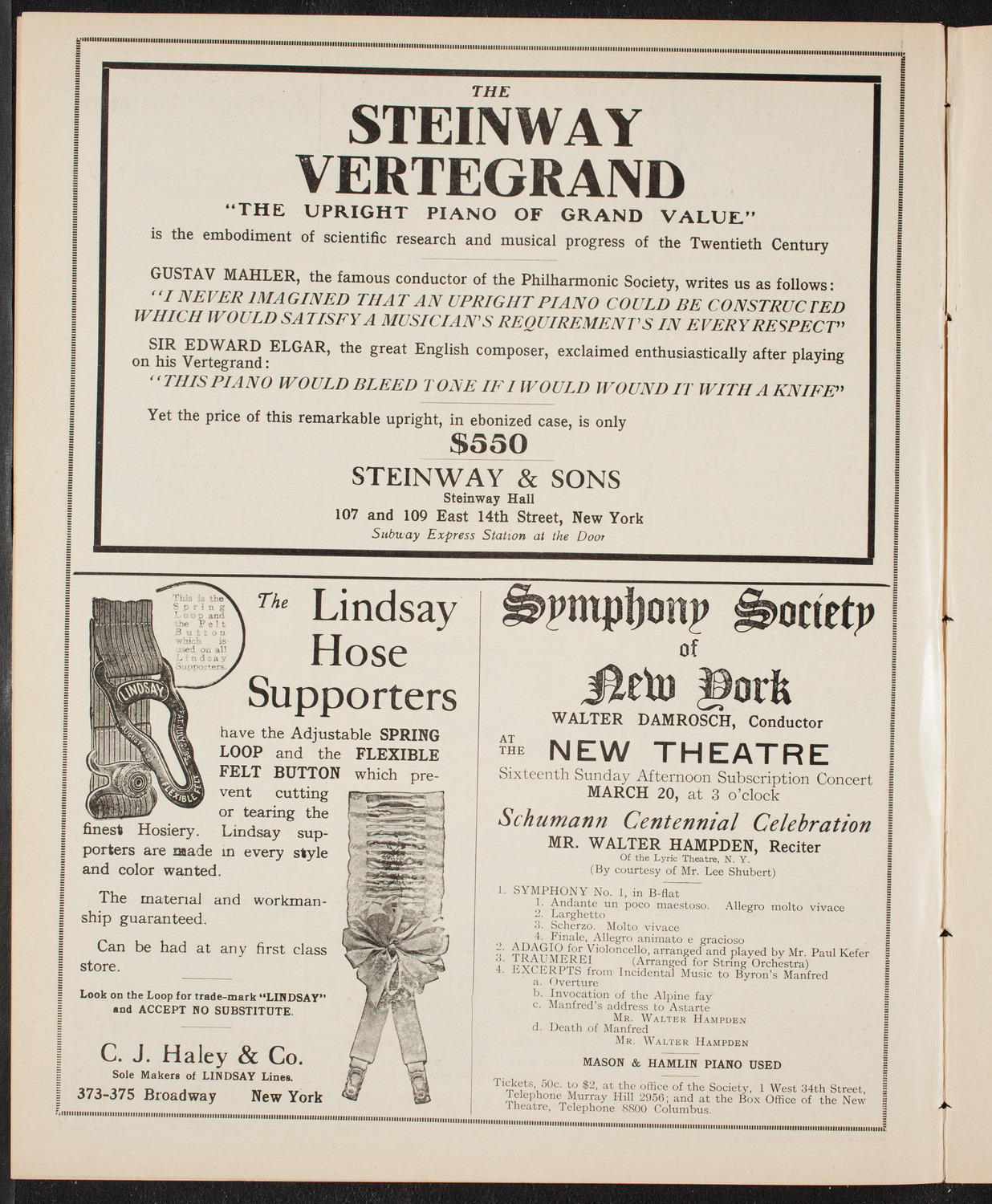 People's Symphony Concert, March 18, 1910, program page 4