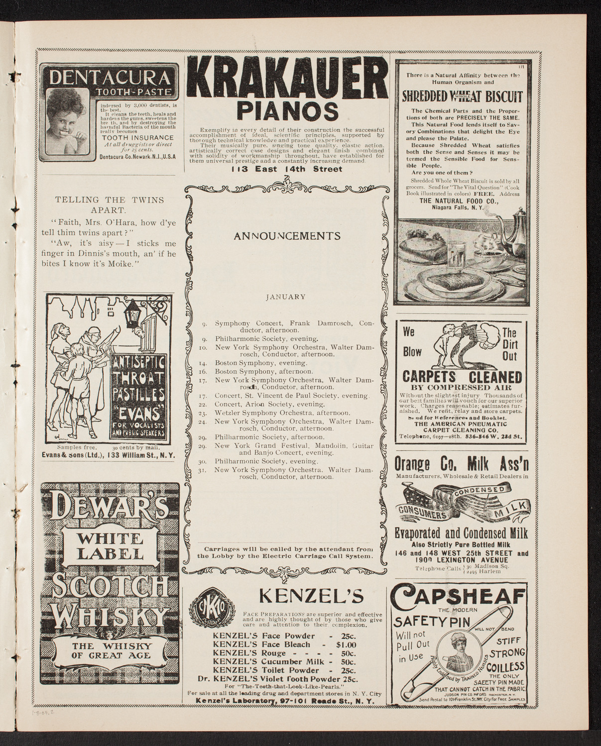 New York Philharmonic, January 8, 1904, program page 3