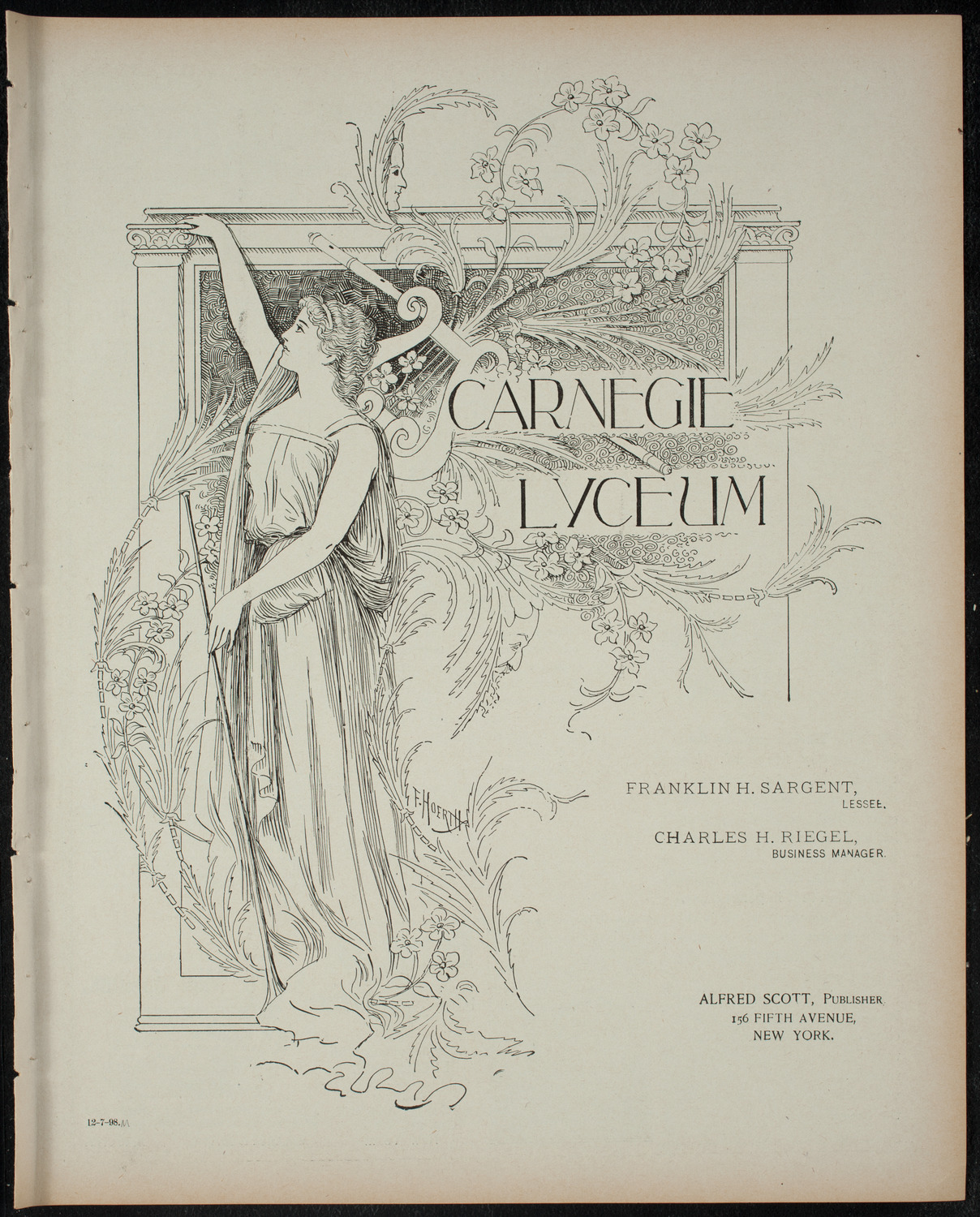 Powers-Arnold Wednesday Morning Musicale, December 7, 1898, program page 1